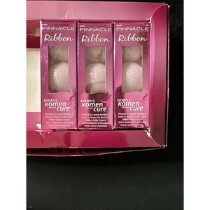 Lot Of 3 Pinnacle Ribbon Pink Golf Balls New Pink Balls Susan Komen For The Cure